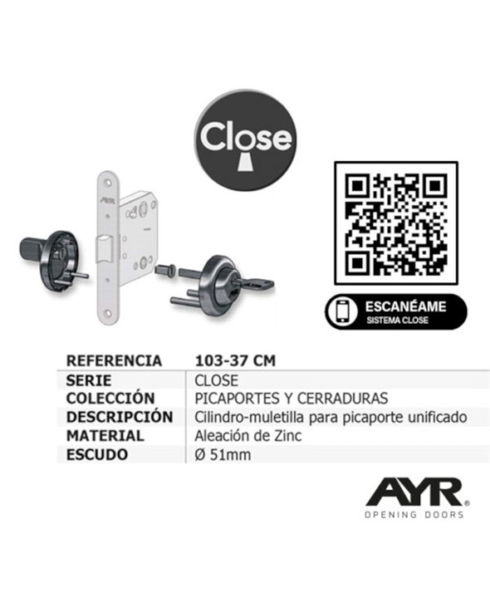 CERRADURA 103-37 CM NIQUEL SATINADO AYR