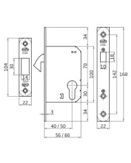 CERRADURA MOD 500-50  CR MATE CORREDERA AMIG