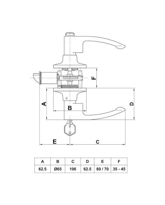 MANILLA MOD 730 CROMO MATE CILINDRO/CONDENA AMIG