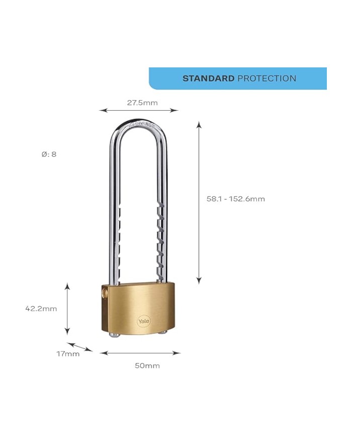 CANDADO 50MM ARCO AJUSTABLE YALE