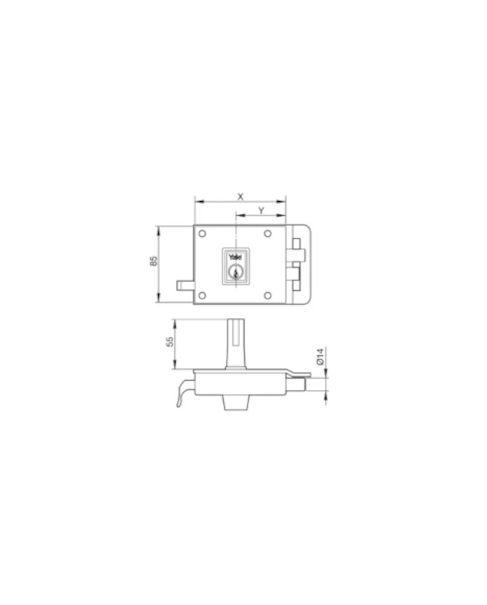 CERRADURA Nº 6P CILINDRO PERFIL YALE/AZBE