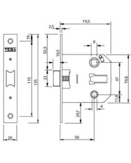 PICAPORTE UNIFICADO YALE/AZBE 47mm