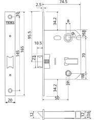 PICAPORTE UNIFICADO 70mm YALE/AZBE
