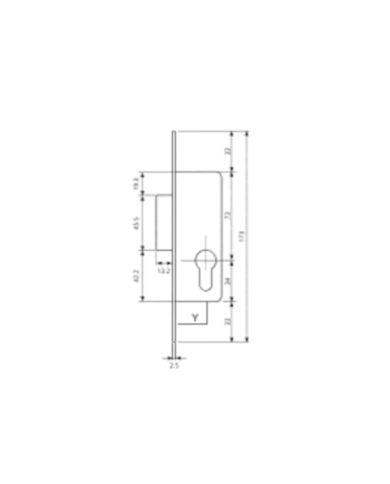 CERRADURA Nº 4211 AI SIN CILINDRO TESA