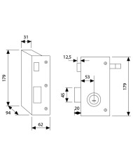 CERRADURA SEGURIDAD TS10 CILINDRO T60 REGULABLE TESA