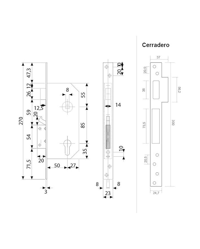 CERRADURA SEGURIDAD R-200/T6/6T TESA