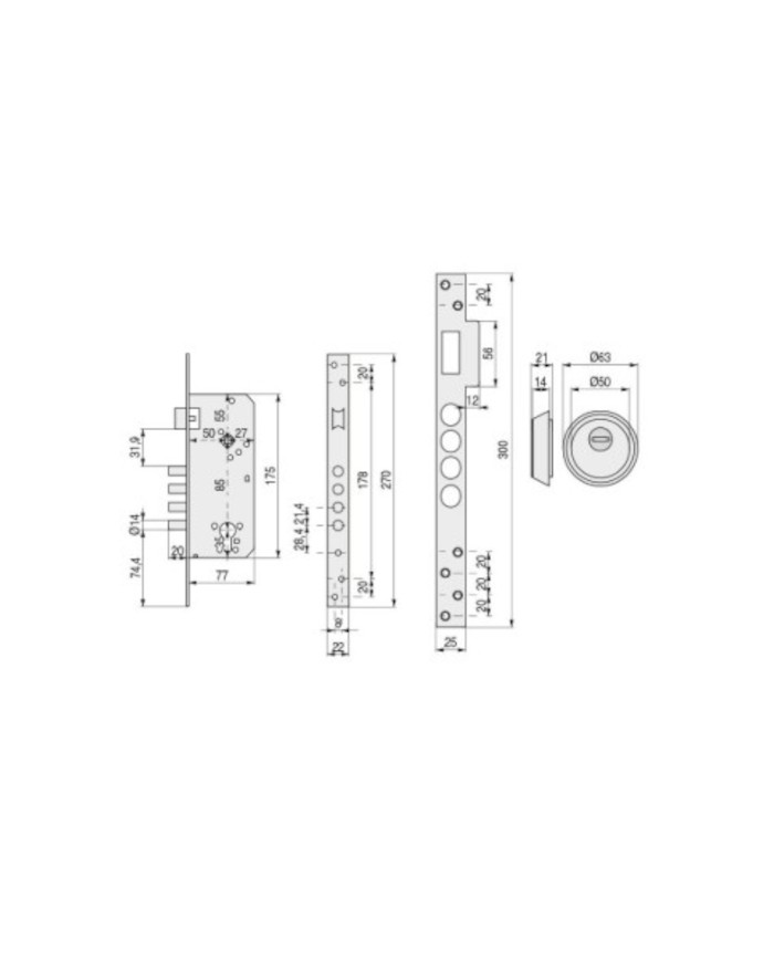 CERRADURA SEGURIDAD R-200/B5/66 TESA