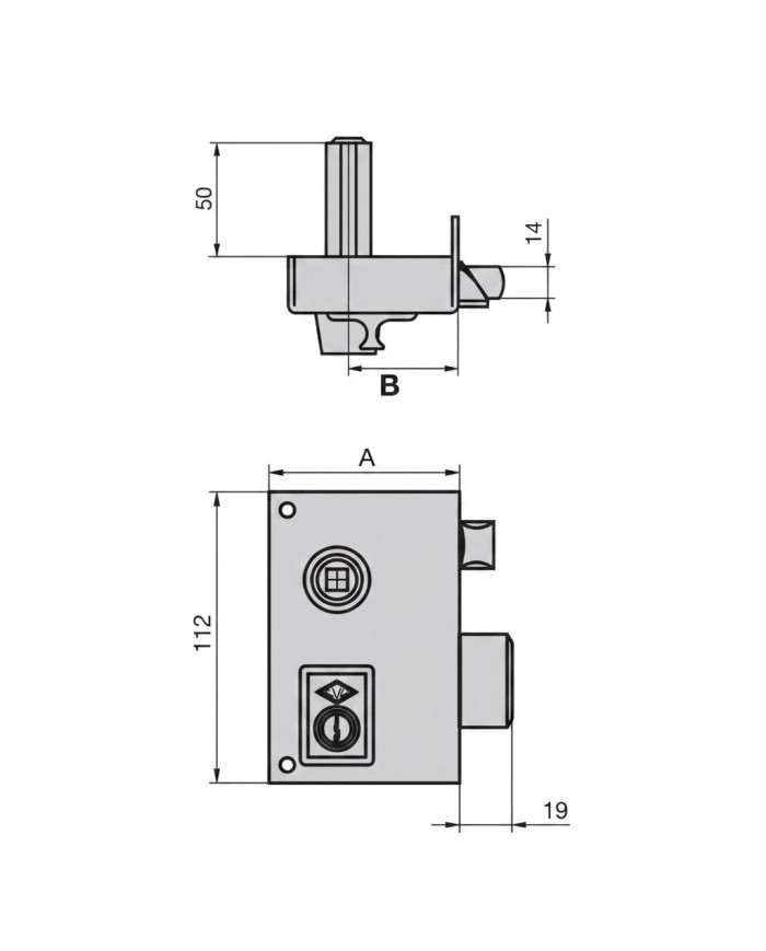 CERRADURA 56 B HIERRO ESMALTADO CVL