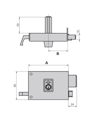 CERRADURA 125 A HIERRO ESMALTADO CVL