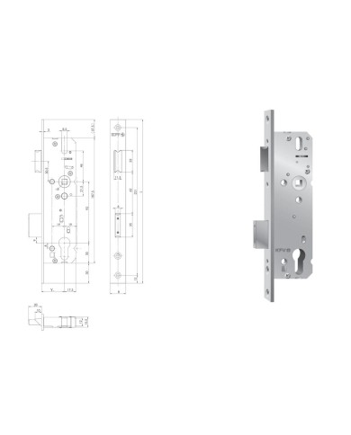 CERRADURA KFV REF 49  PZW FRENTE 16