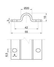 GUIA SOBREPONER 3M DE 20MM GALVANIZADA