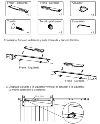 FRENO PARA KIT PUERTA RUSTICA DIVALFER