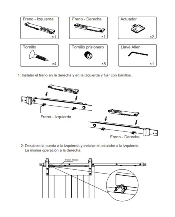 FRENO PARA KIT PUERTA RUSTICA DIVALFER