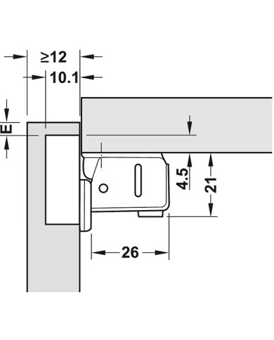 BISAGRA E-50 MINI RECTA