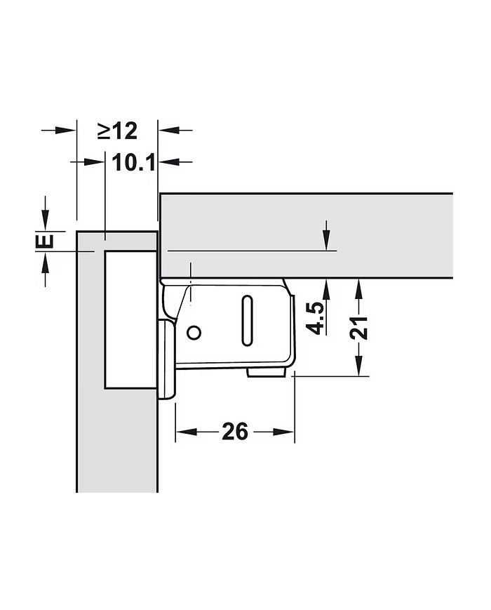 BISAGRA E-50 MINI RECTA