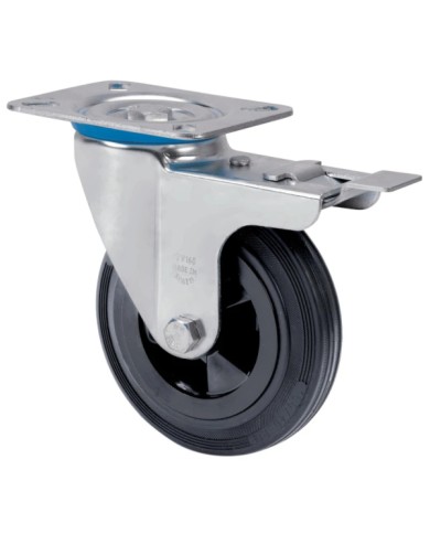 RUEDA GIRA.100MM FRENO 2-1151 NEGRA