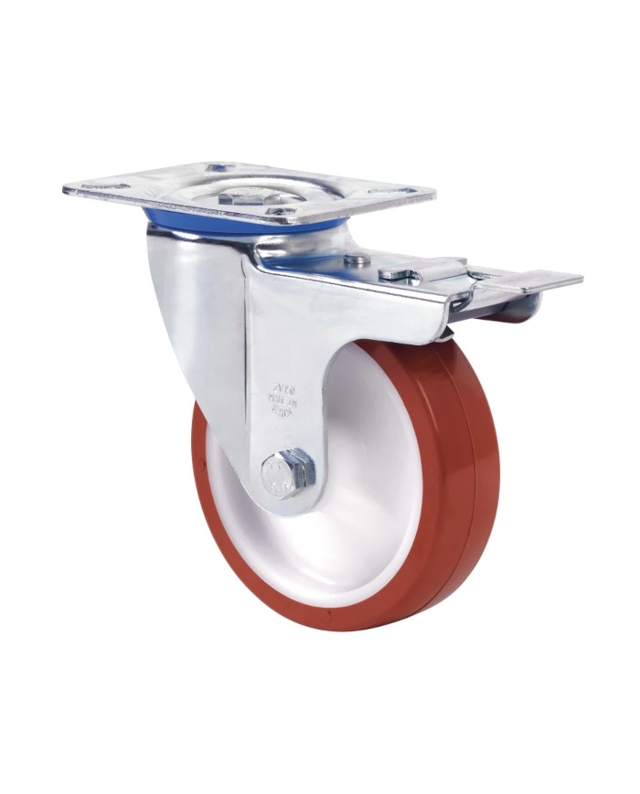 RUEDA GIRA. 100MM 2-2367 FRENO POLIURE