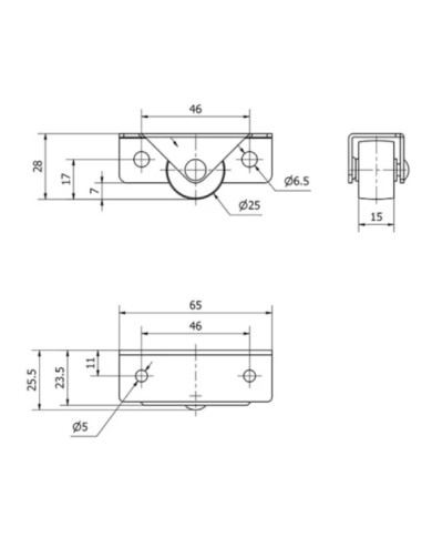 RUEDA PUENTE LOY 30MM TPR GRIS