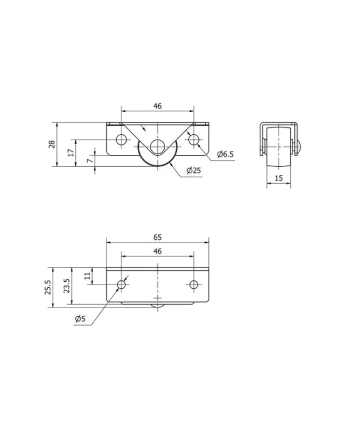 RUEDA PUENTE LOY 30MM TPR GRIS