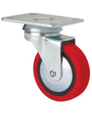 RUEDA GIRA. 2-2565 50MM PU ROJO