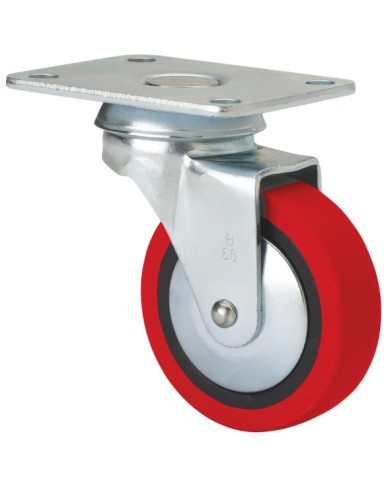 RUEDA GIRA. 2-2566 60MM PU ROJO