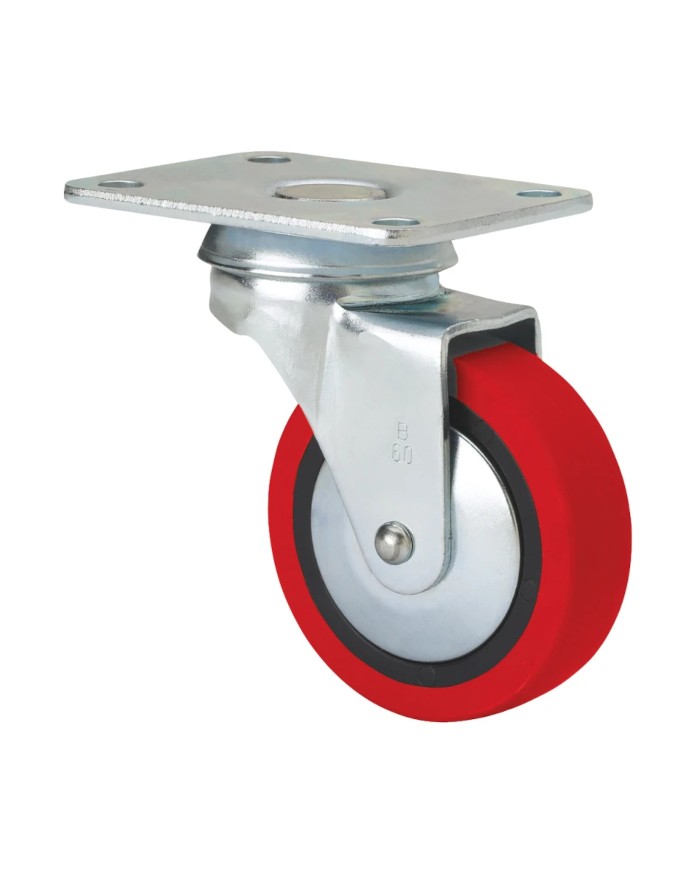 RUEDA GIRA. 2-2566 60MM PU ROJO