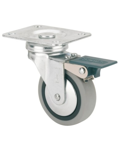 RUEDA GIRA. 40MM FRENO TW0158 GOMA