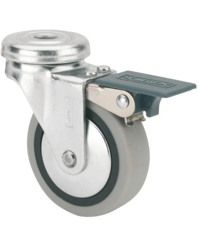 RUEDA GIRA. 50MM TW0162 FRENO GOMA GRIS