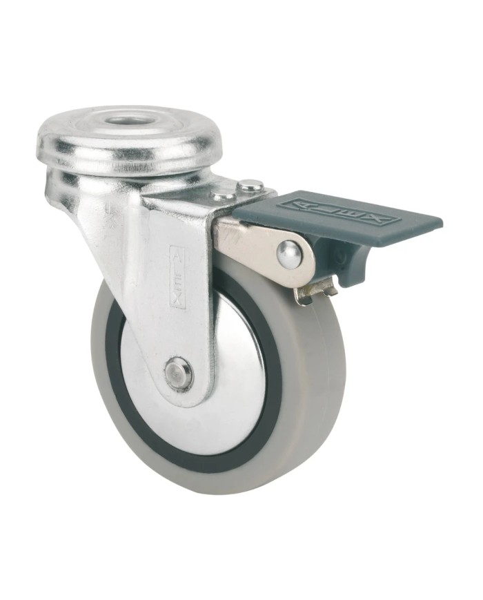 RUEDA GIRA. 50MM TW0162 FRENO GOMA GRIS